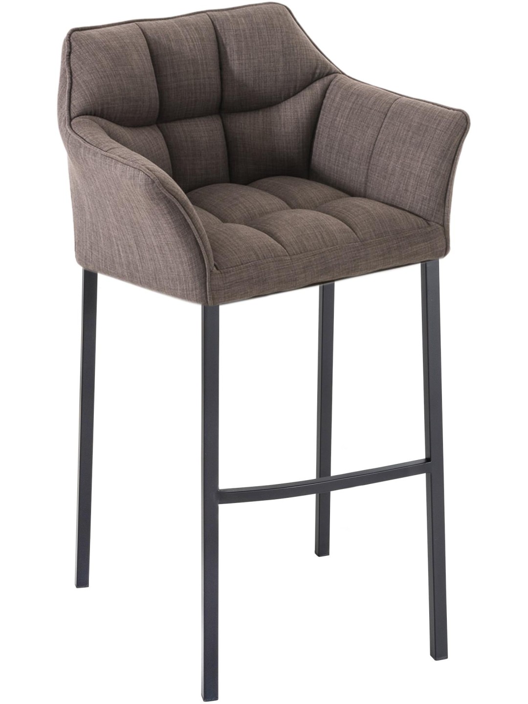 Barkruk Damaso B stof met 4-poots frame, grijs