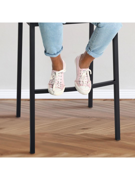 Barkruk Damaso B stof met 4-poots frame, lila