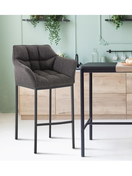 Barkruk Damaso B stof met 4-poots frame, titaniumgrijs Barkruk Damaso B stof met 4-poots frame, titaniumgrijs