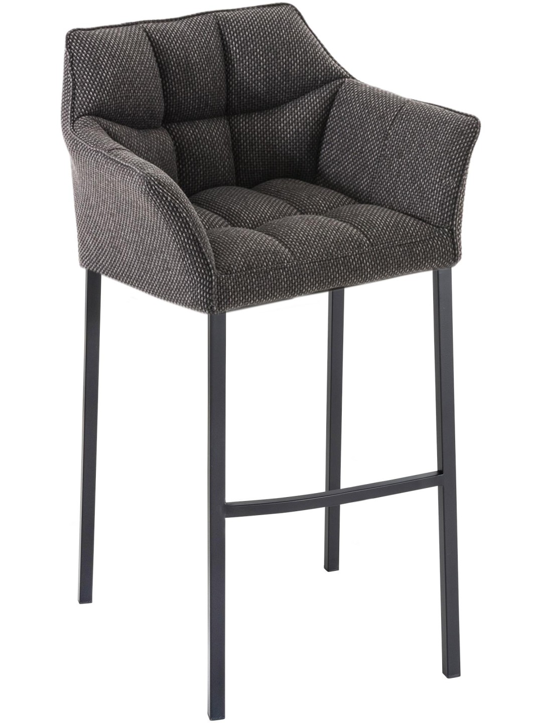 Barkruk Damaso B stof met 4-poots frame, titaniumgrijs