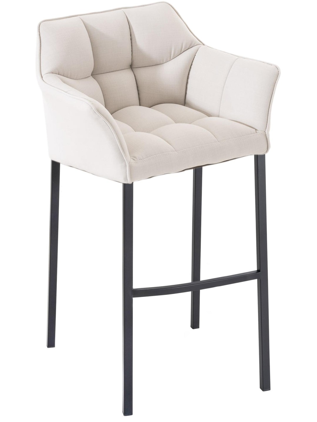 Barkruk Damaso B stof met 4-poots frame, wit