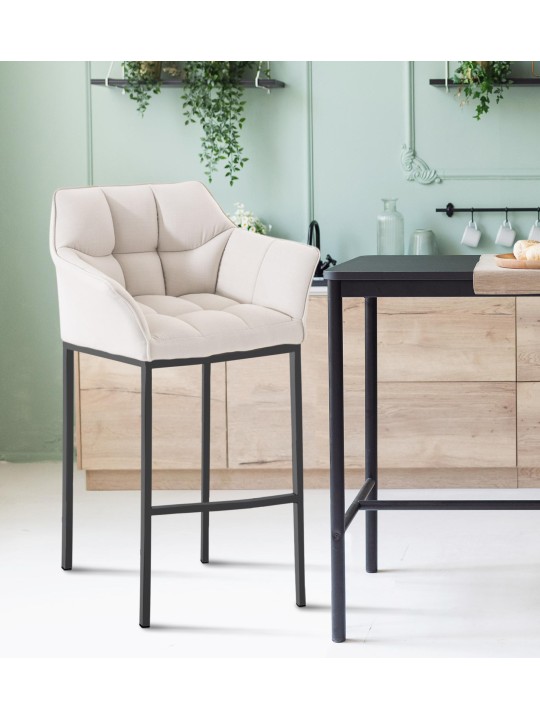 Barkruk Damaso B stof met 4-poots frame, wit Barkruk Damaso B stof met 4-poots frame, wit