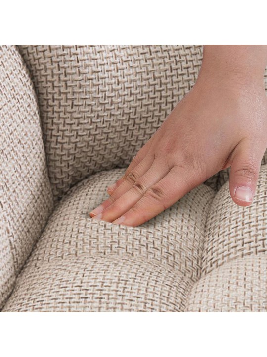 Barkruk Damaso E stof met 4-poots frame, ivoor