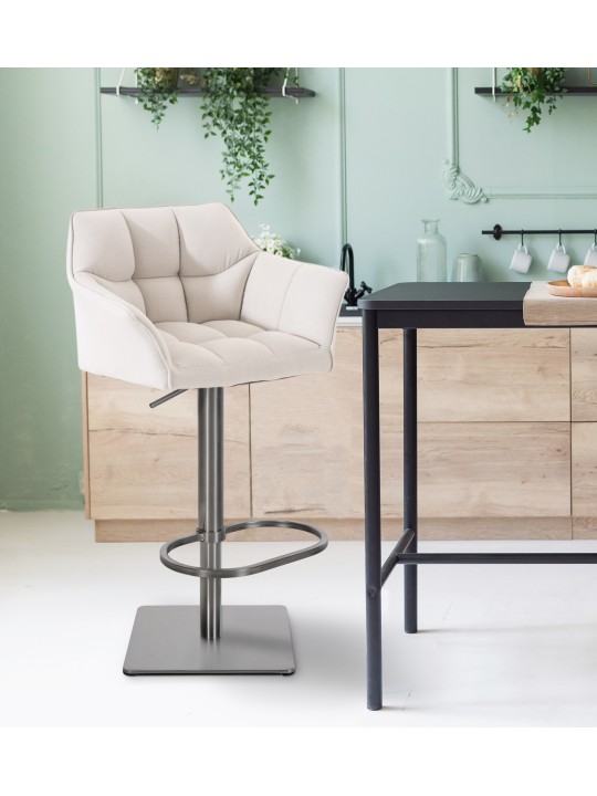 Barkruk Damaso E stof, wit