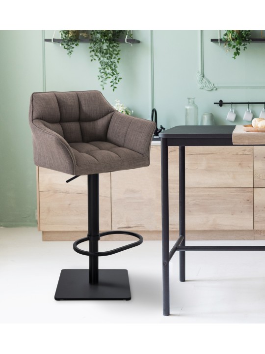 Barkruk Damaso B stof, grijs