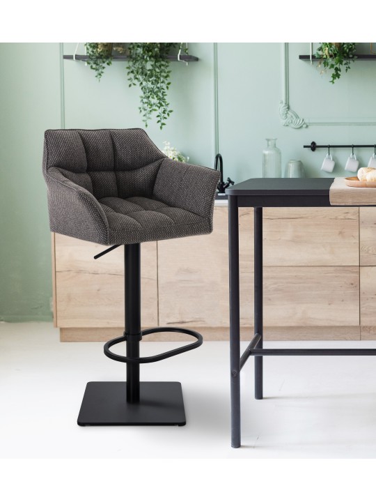 Barkruk Damaso B stof, titaniumgrijs