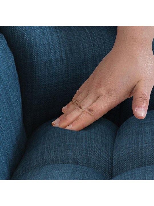 Barkruk Damaso W stof, blauw