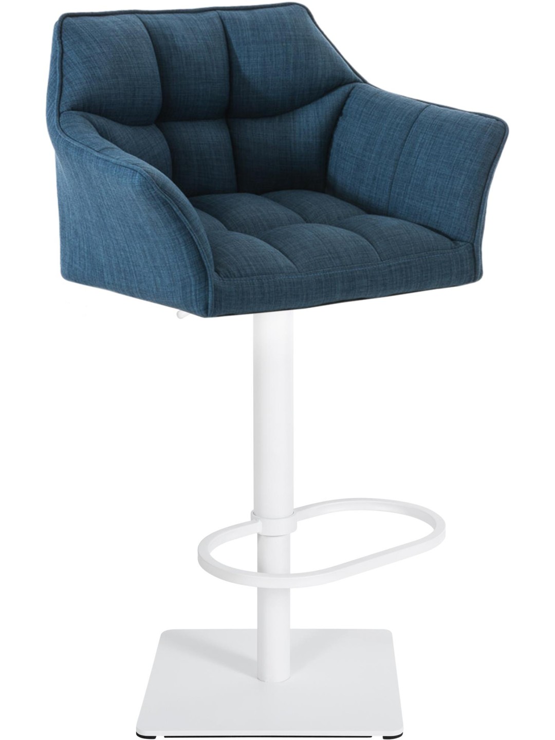 Barkruk Damaso W stof, blauw