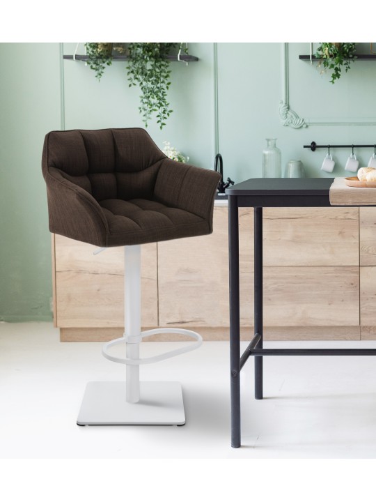 Barkruk Damaso W stof, bruin