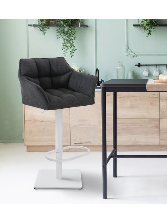 Barkruk Damaso W stof, donkergrijs