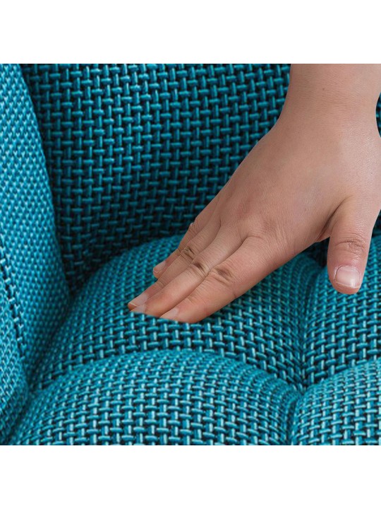 Barkruk Damaso W stof, turquoise