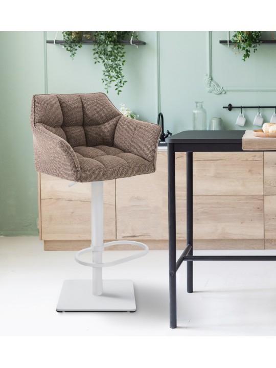 Barkruk Damaso W stof, terrabruin