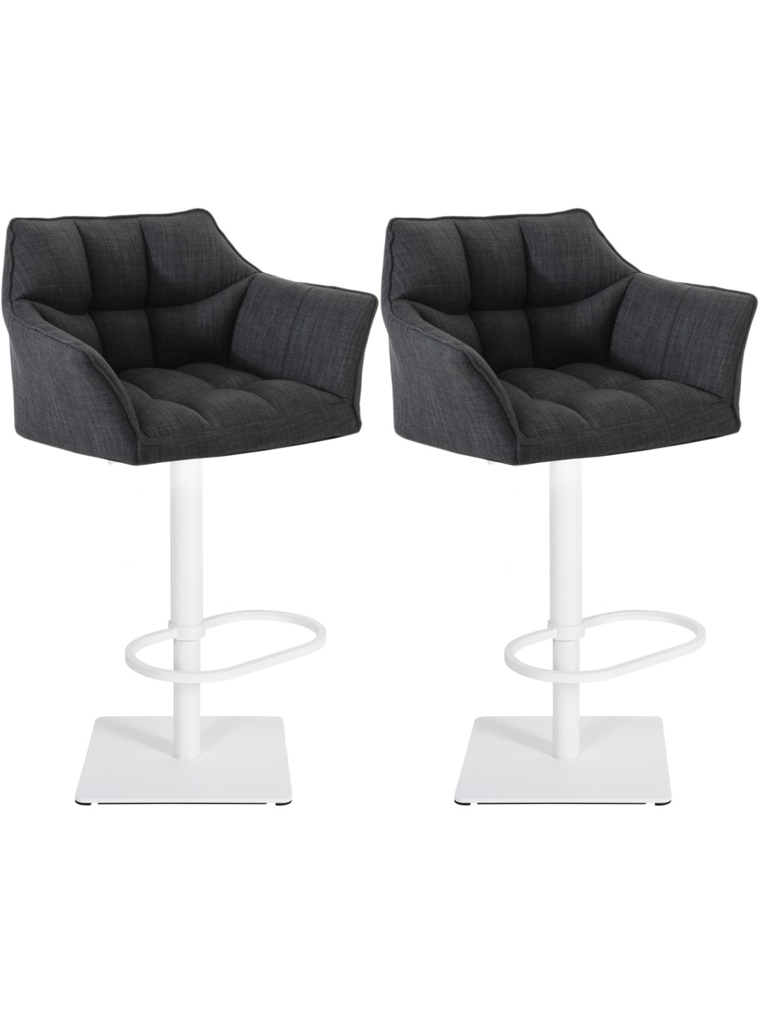 Set van 2 barkrukken Damaso stof, donkergrijs