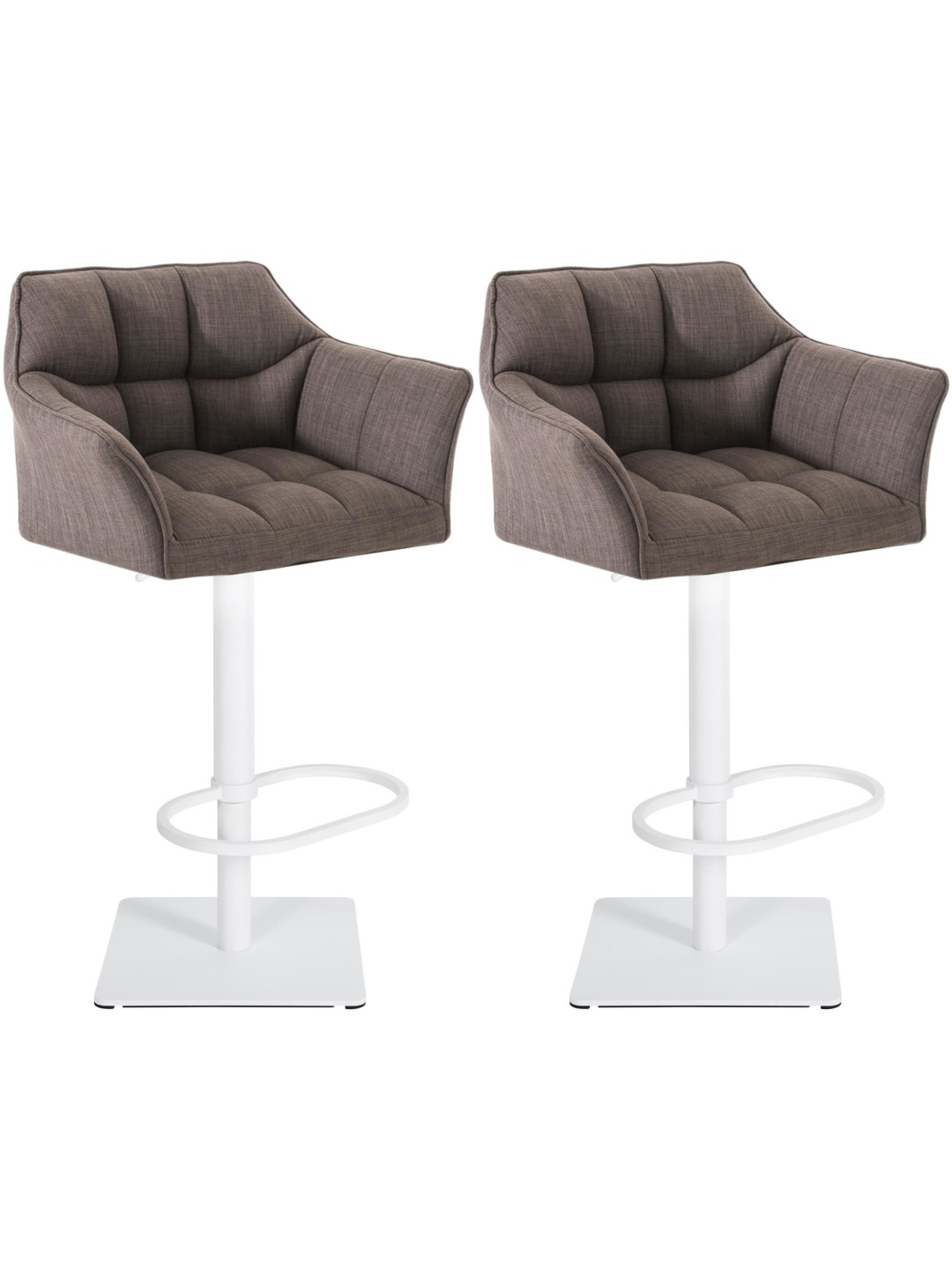 Set van 2 barkrukken Damaso stof, grijs