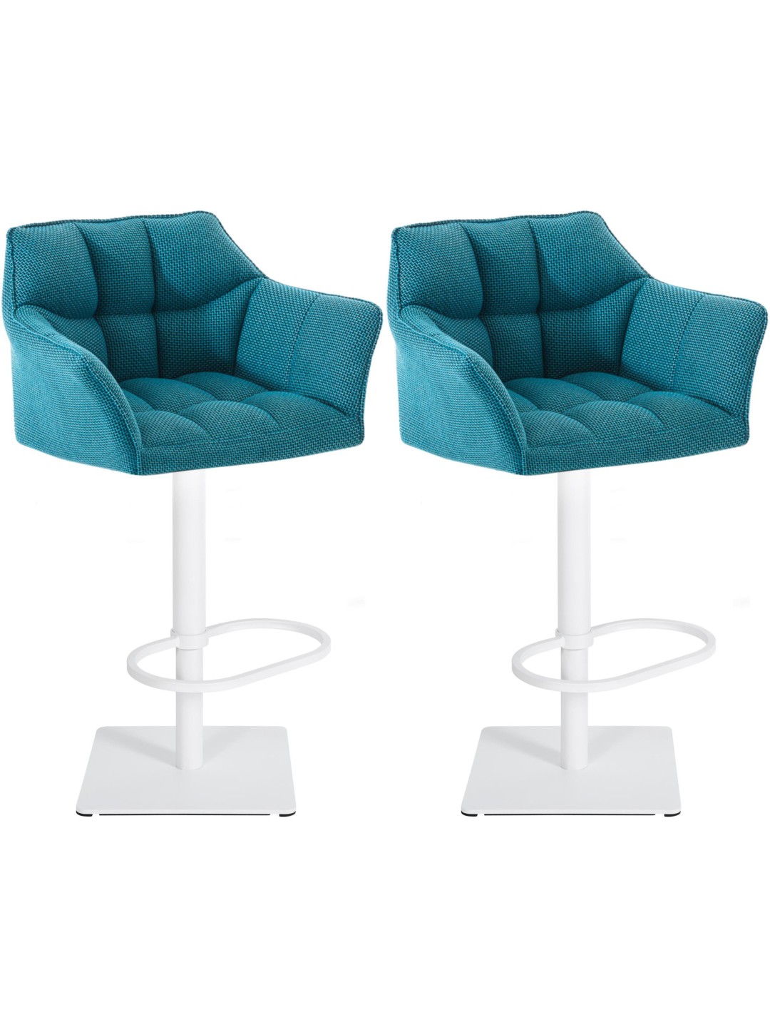 Set van 2 barkrukken Damaso stof, turquoise