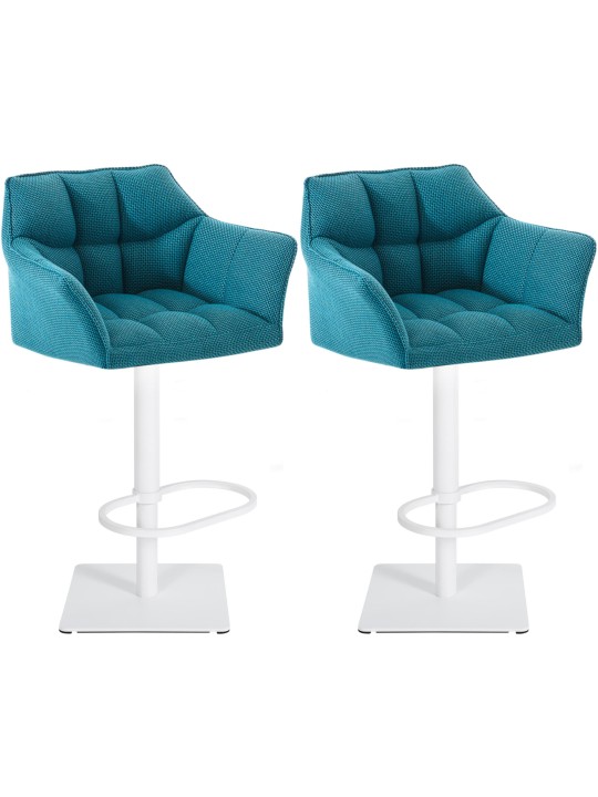 Set van 2 barkrukken Damaso stof, turquoise Set van 2 barkrukken Damaso stof, turquoise