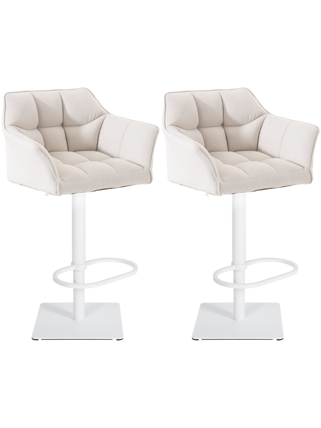 Set van 2 barkrukken Damaso stof, wit