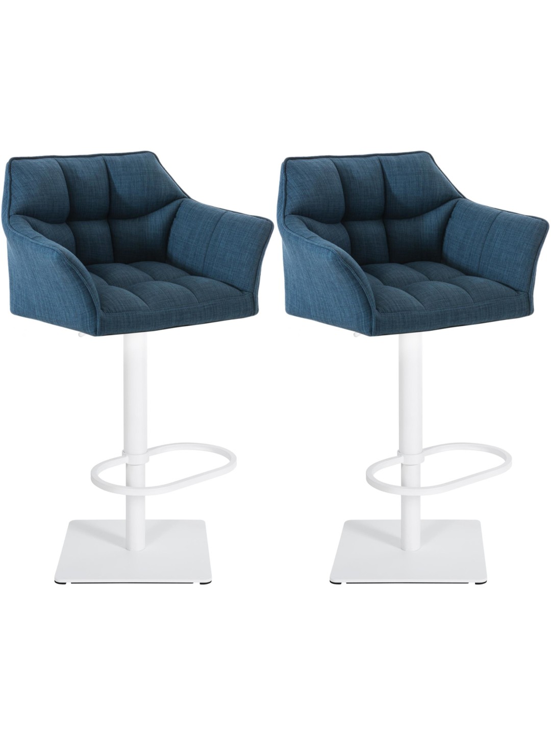 Set van 2 barkrukken Damaso stof, blauw