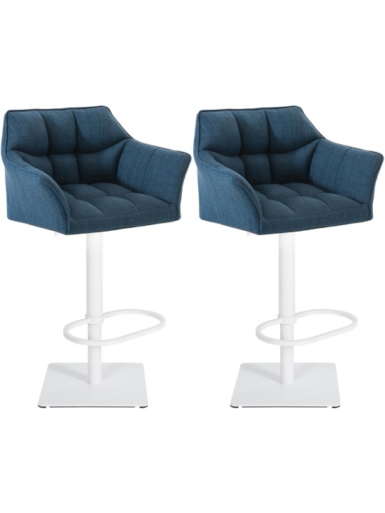 Set van 2 barkrukken Damaso stof, blauw Set van 2 barkrukken Damaso stof, blauw