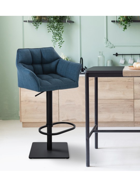 Set van 2 barkrukken Damaso stof, blauw