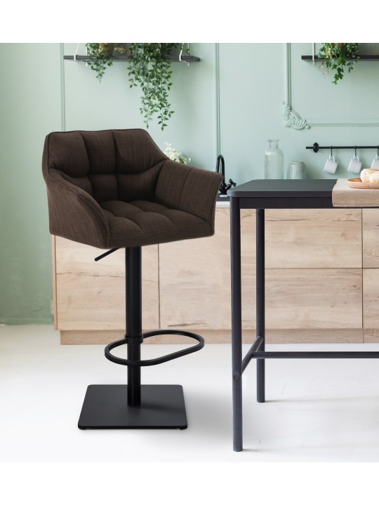 Set van 2 barkrukken Damaso stof, bruin