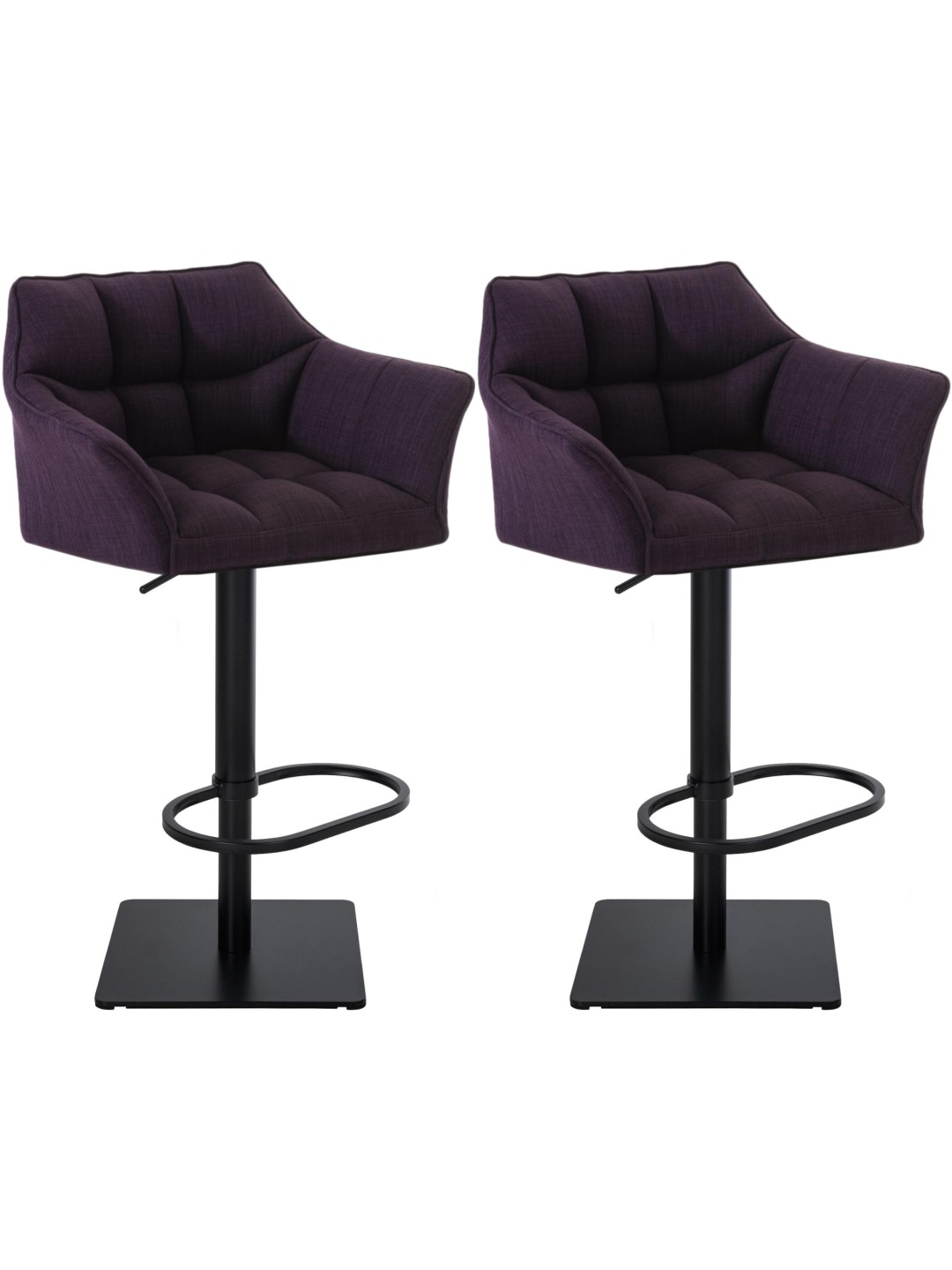 Set van 2 barkrukken Damaso stof, lila