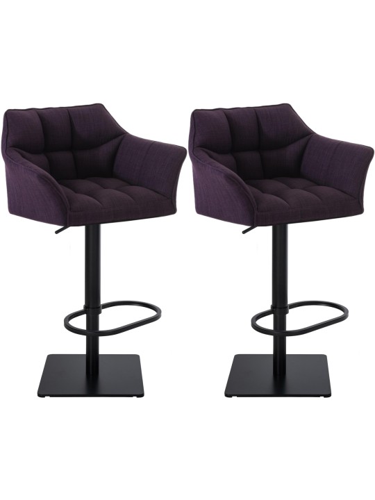 Set van 2 barkrukken Damaso stof, lila Set van 2 barkrukken Damaso stof, lila