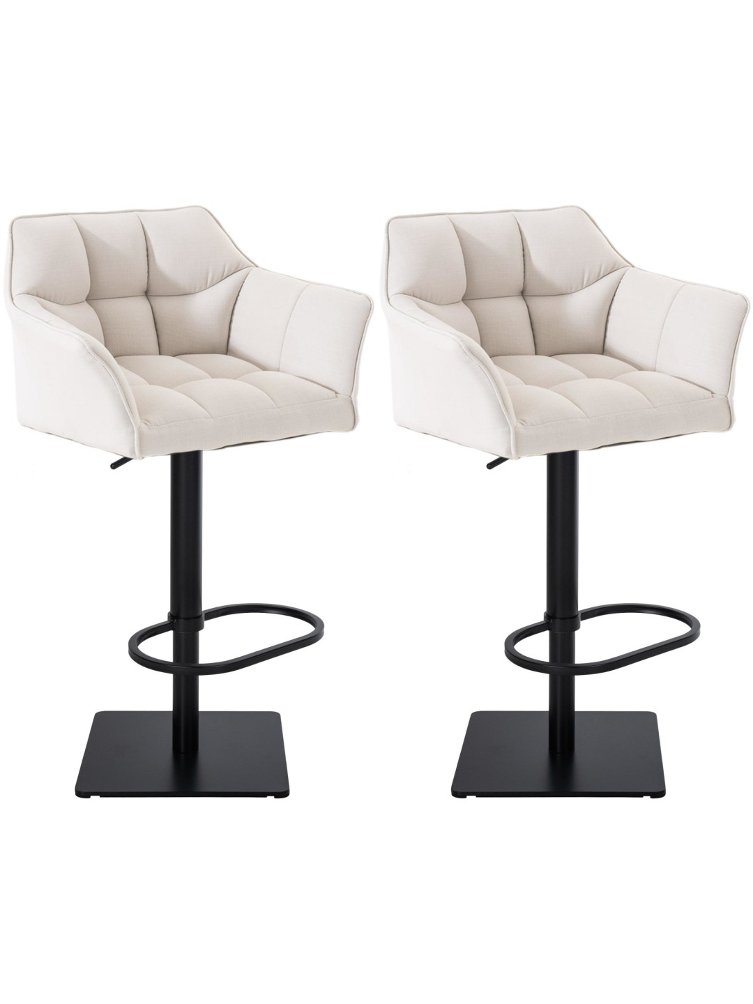 Set van 2 barkrukken Damaso stof, wit