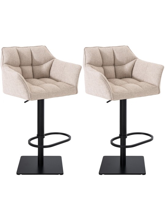 Set van 2 barkrukken Damaso stof, ivoor Set van 2 barkrukken Damaso stof, ivoor