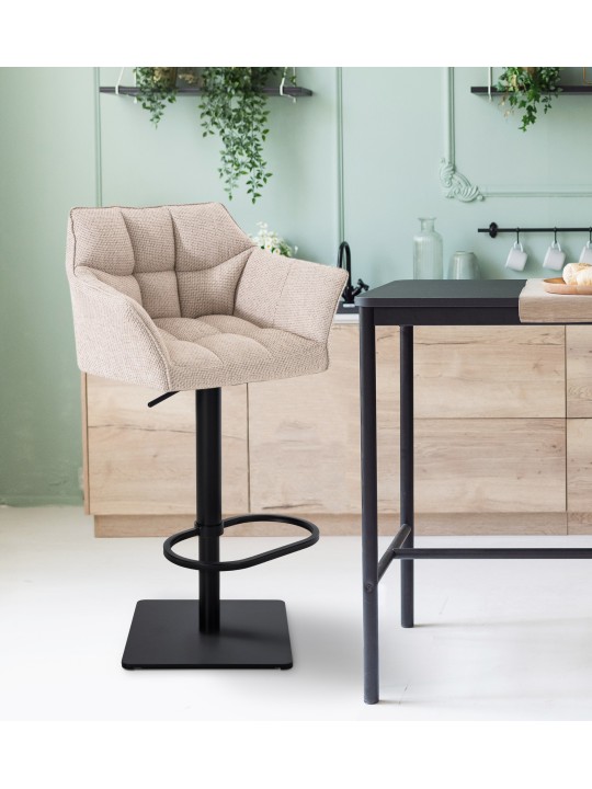 Set van 2 barkrukken Damaso stof, ivoor Set van 2 barkrukken Damaso stof, ivoor