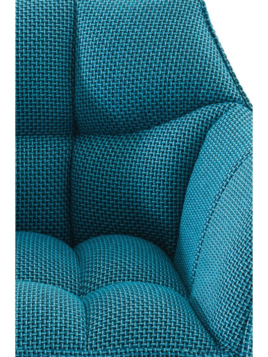 Set van 2 barkrukken Damaso stof roestvrij staal, turquoise