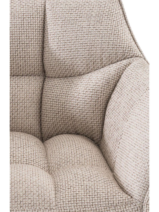 Set van 2 barkrukken Damaso stof roestvrij staal, ivoor Set van 2 barkrukken Damaso stof roestvrij staal, ivoor