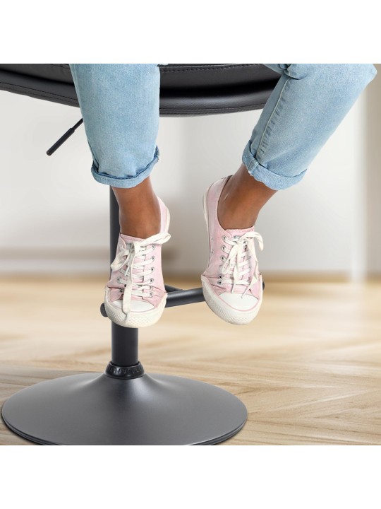 Barkruk Damar kunstleer, zwart