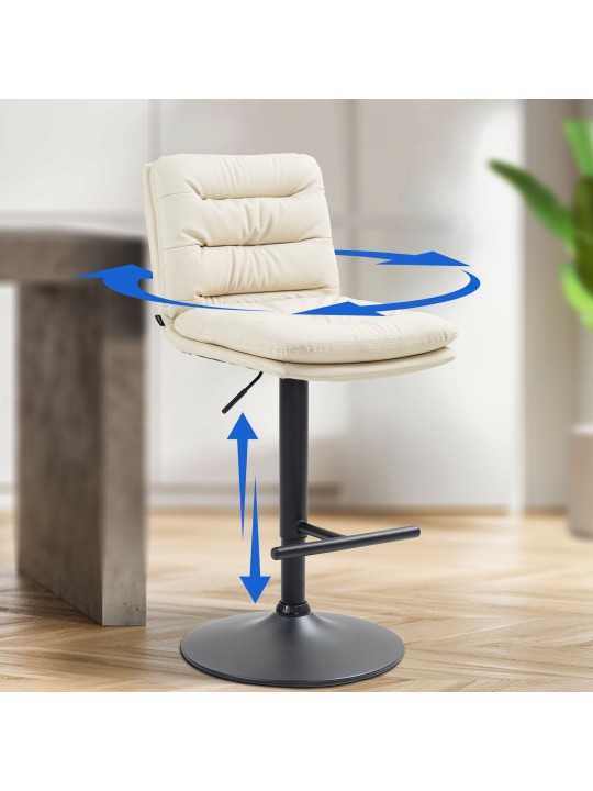 Barkruk Damar kunstleer, crème