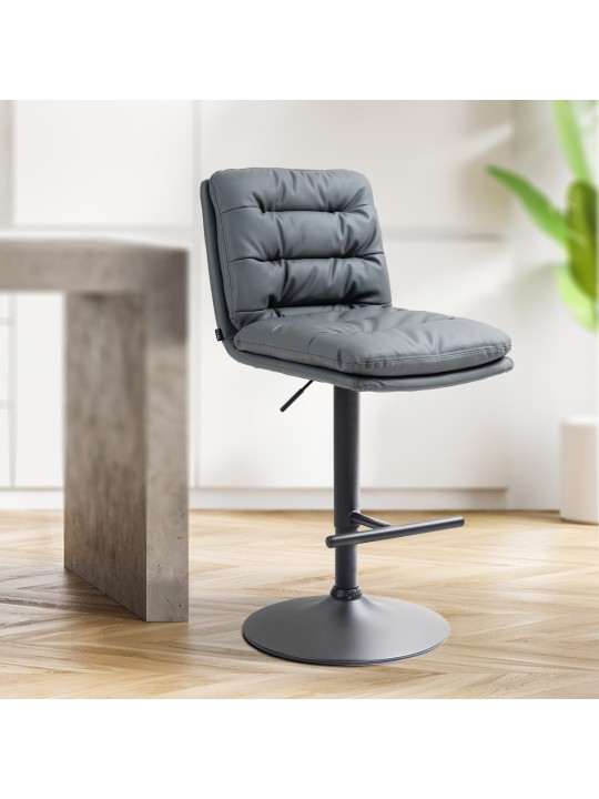 Barkruk Damar kunstleer, grijs