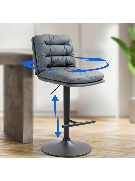 Barkruk Damar kunstleer, grijs