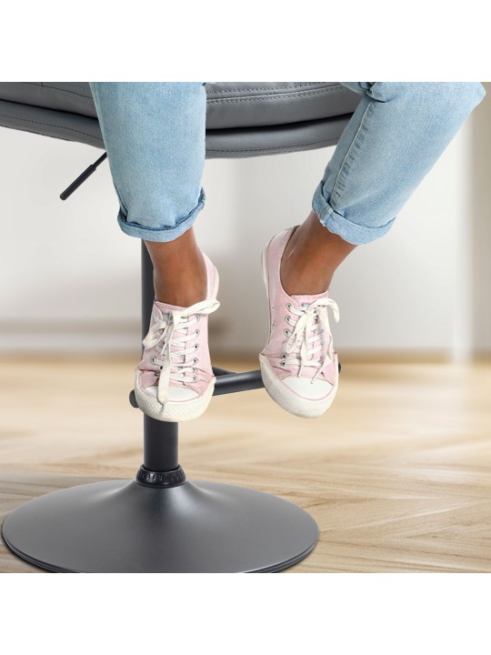 Barkruk Damar kunstleer, grijs