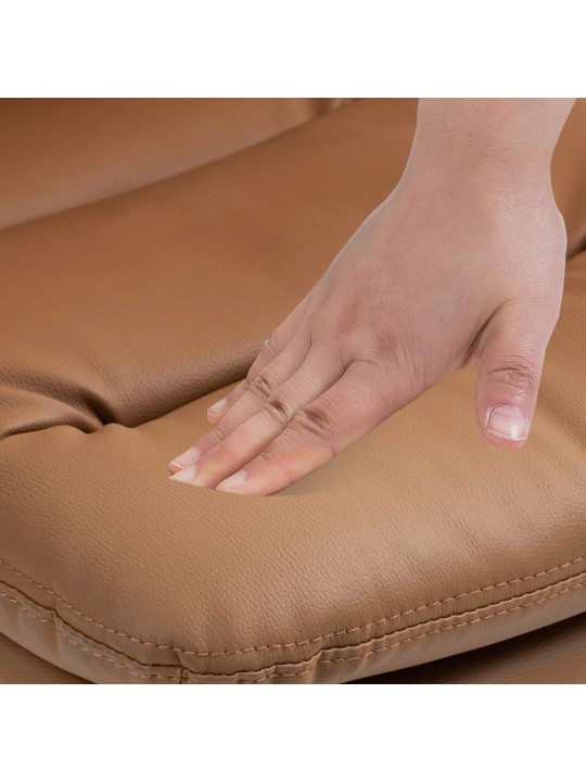 Barkruk Damar kunstleer chroom, lichtbruin