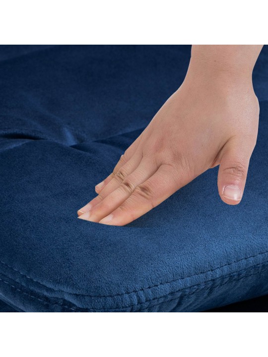 Barkruk Damar fluweel, blauw