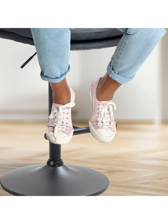 Barkruk Damar fluweel, donkergrijs