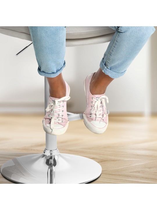 Barkruk Damar fluweel chroom, crème