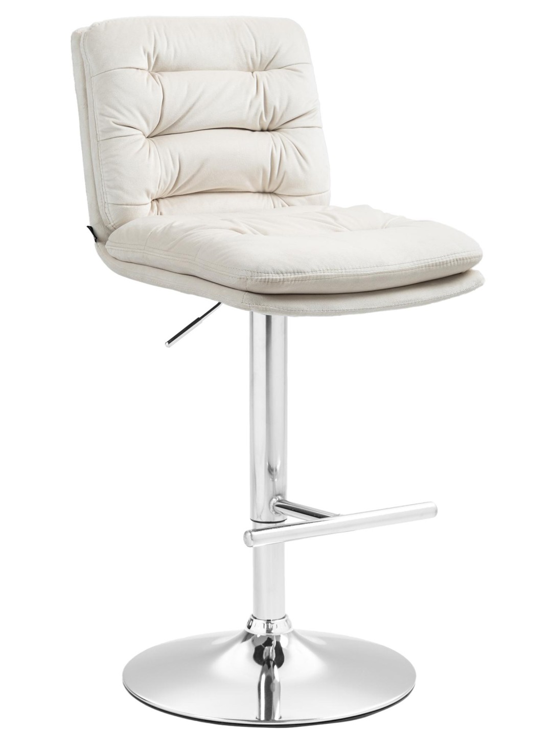 Barkruk Damar fluweel chroom, crème