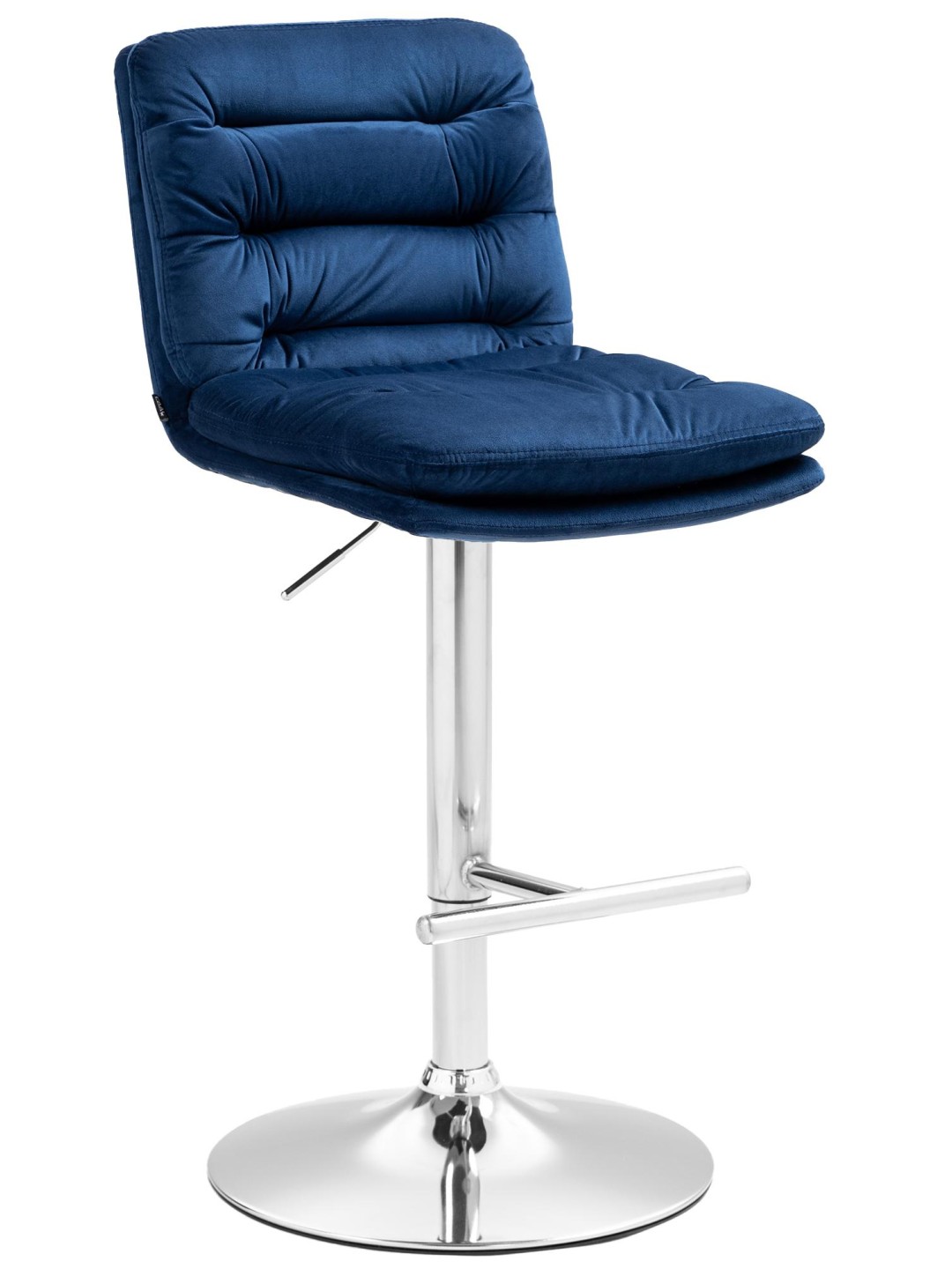Barkruk Damar fluweel chroom, blauw