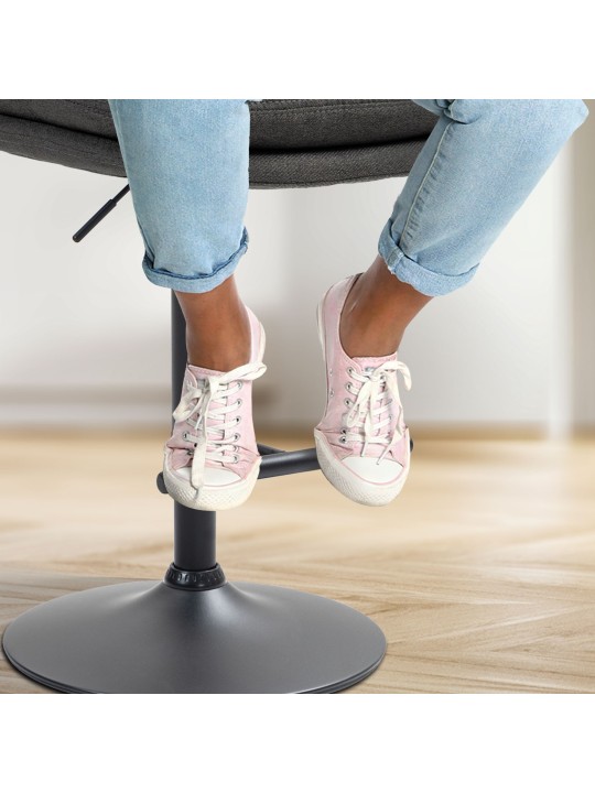 Barkruk Damar stof, donkergrijs