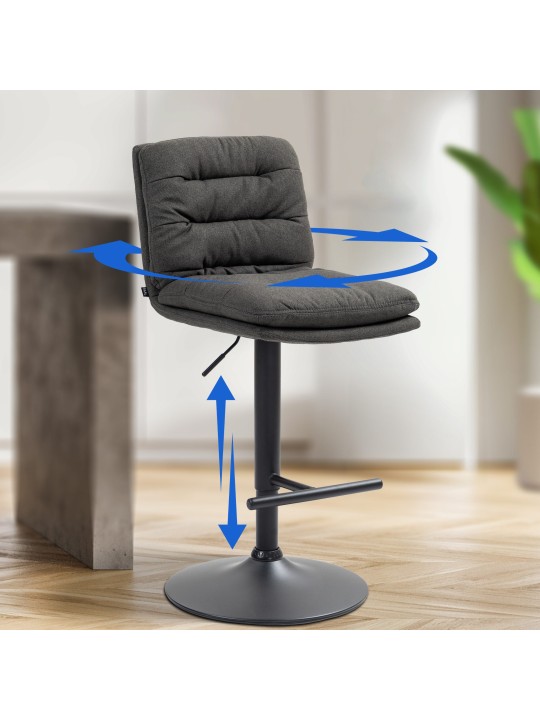 Barkruk Damar stof, donkergrijs