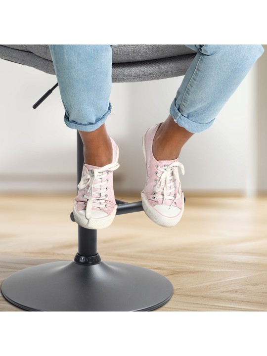 Barkruk Damar stof, grijs