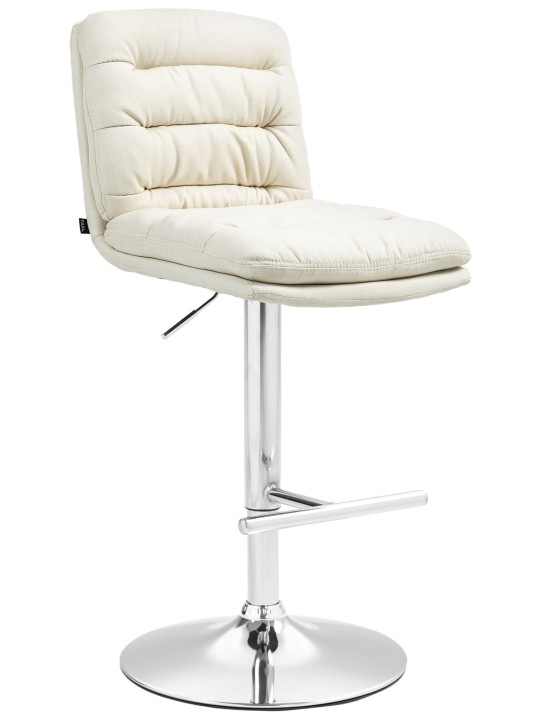 Barkruk Damar stof chroom, crème