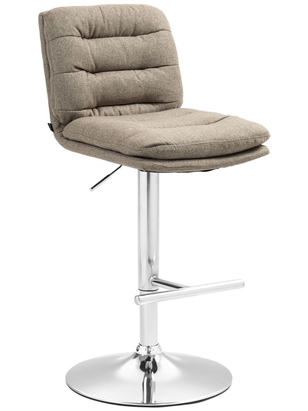 Barkruk Damar stof chroom, taupe