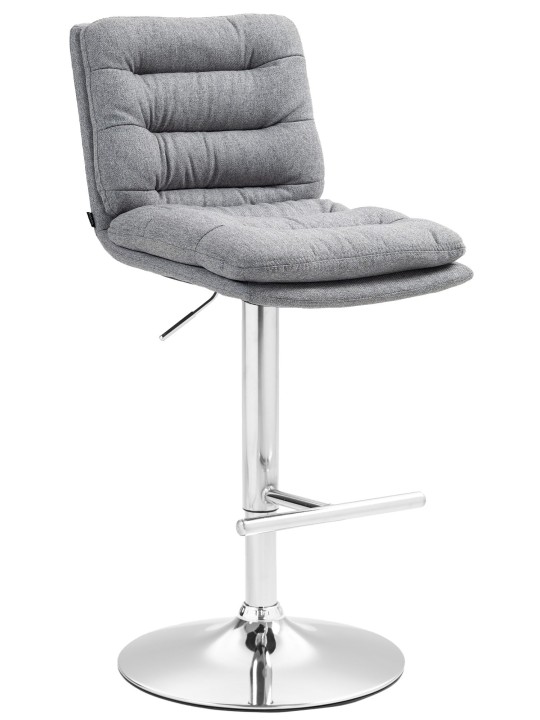 Barkruk Damar stof chroom, grijs