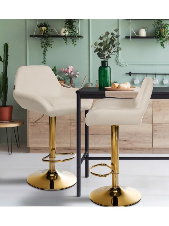 Barkruk Braga Gold stof, crème